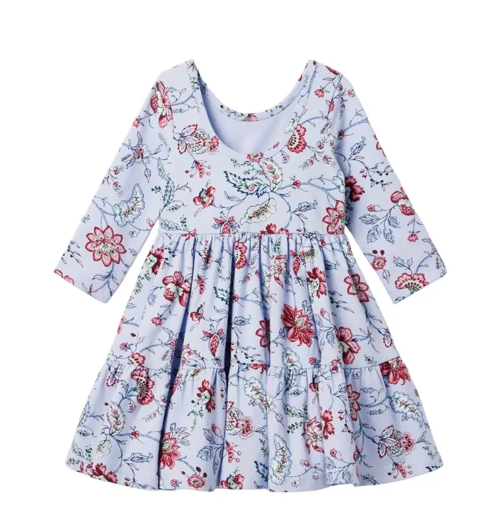 NWT! Janie and Jack 3/4 Sleeve Blue Floral Dress.